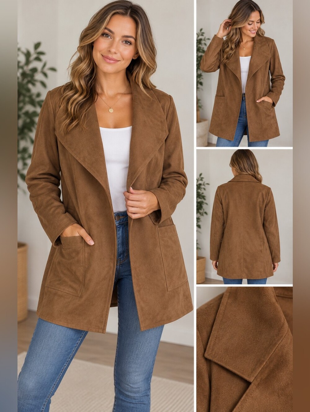 Hyfve women's large brown polyester soft trench jacket #26
